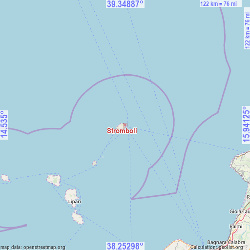 Stromboli on map