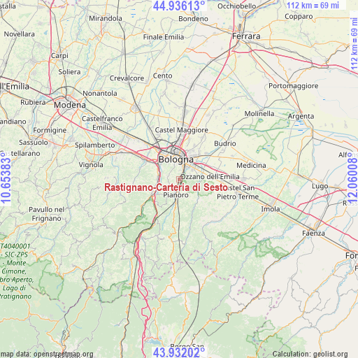 Rastignano-Carteria di Sesto on map