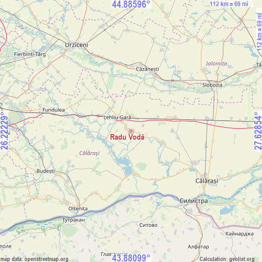 Radu Vodă on map