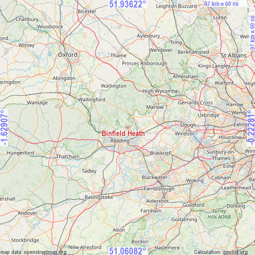 Binfield Heath on map