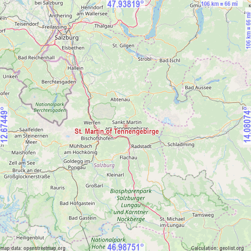 St. Martin of Tennengebirge on map