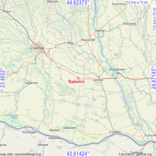 Radomir on map