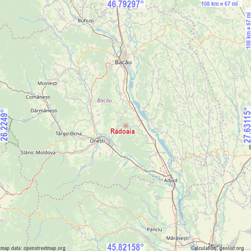 Rădoaia on map