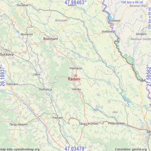 Rădeni on map