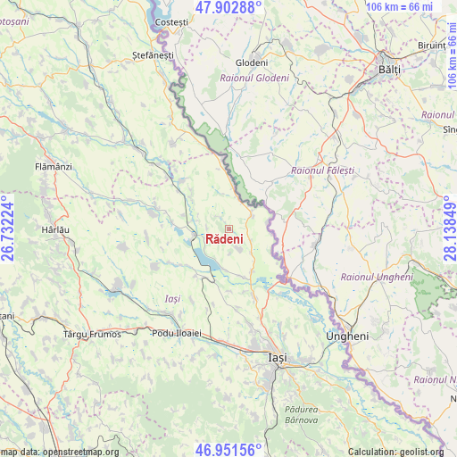 Rădeni on map