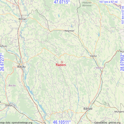 Rădeni on map