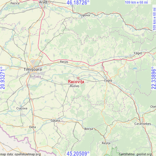 Racoviţa on map