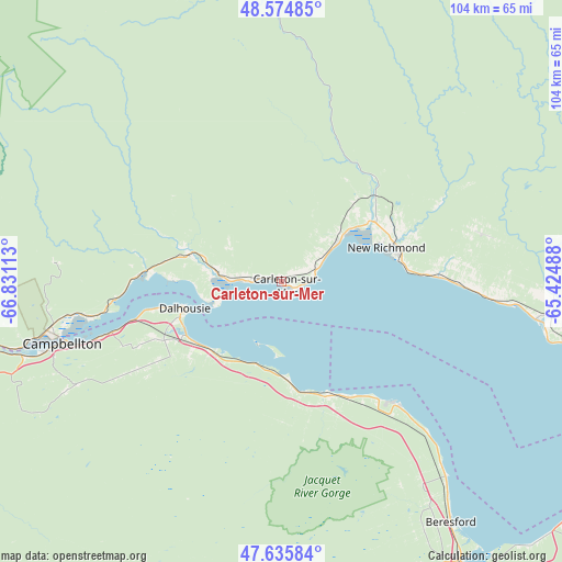 Carleton-sur-Mer on map