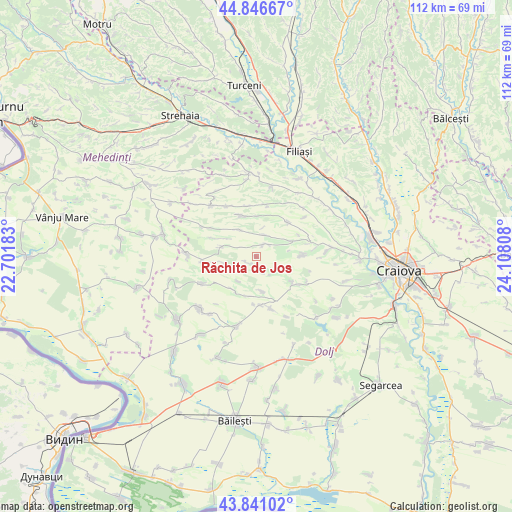 Răchita de Jos on map