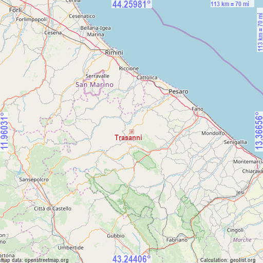 Trasanni on map