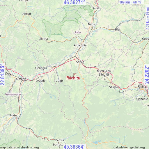 Răchita on map