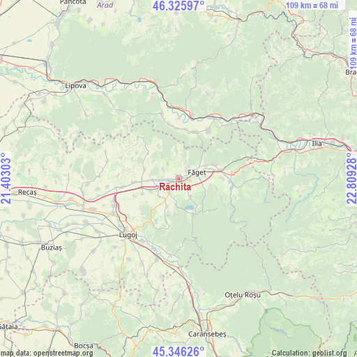 Răchita on map