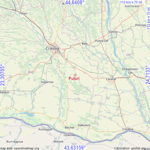 Puțuri on map