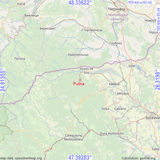 Putna on map