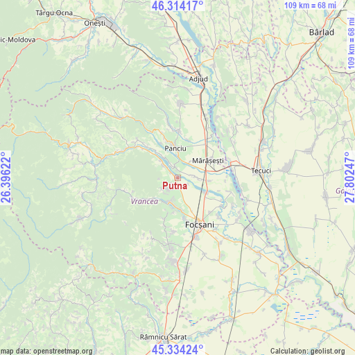 Putna on map