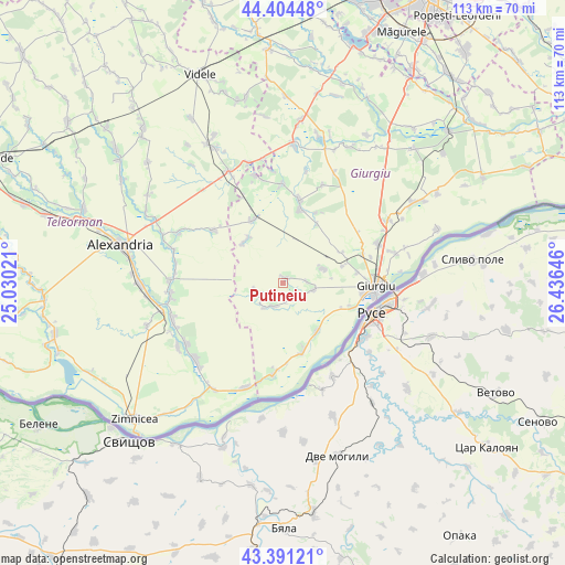 Putineiu on map