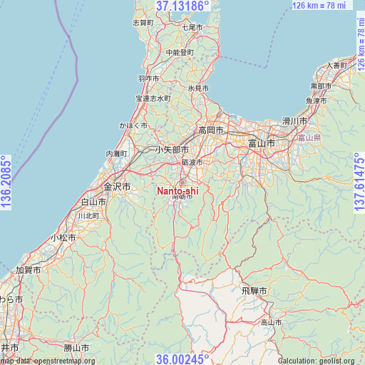 Nanto-shi on map