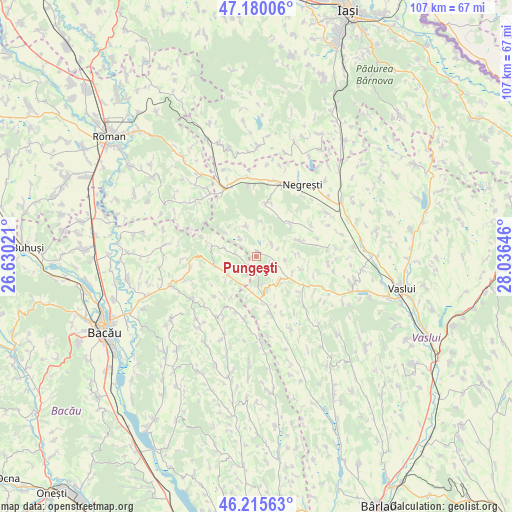 Pungeşti on map