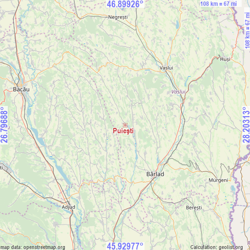 Puieşti on map