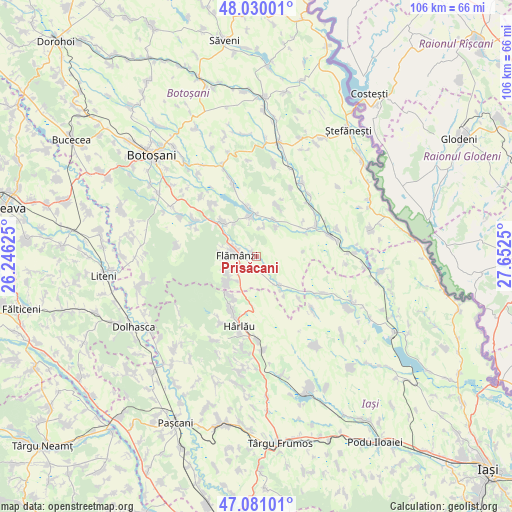 Prisăcani on map