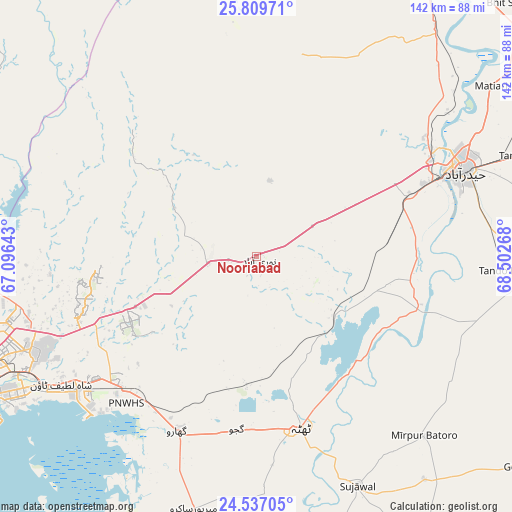 Nooriabad on map