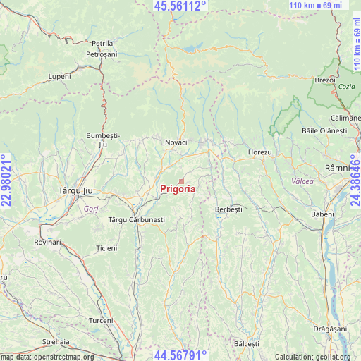Prigoria on map