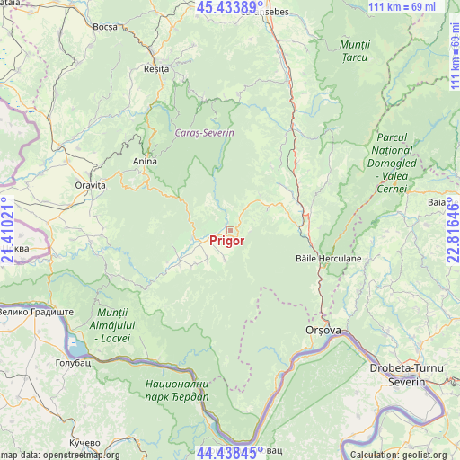 Prigor on map