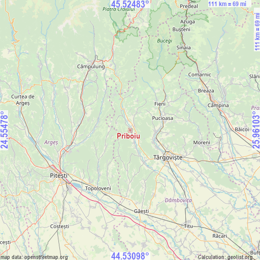 Priboiu on map