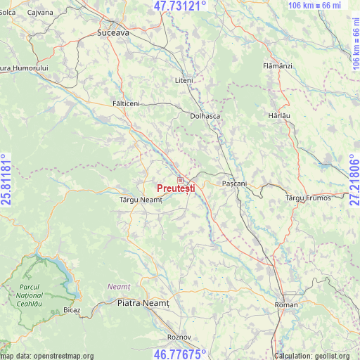 Preutești on map