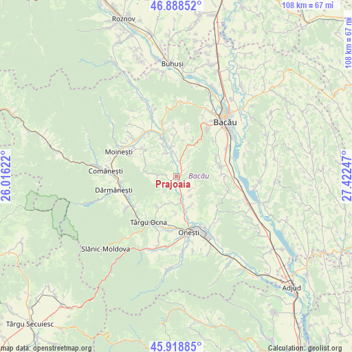 Prajoaia on map