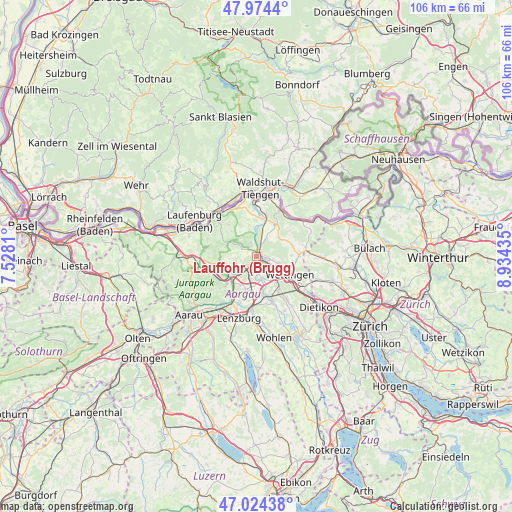 Lauffohr (Brugg) on map