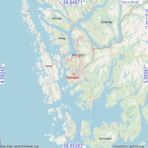 Sandsli on map