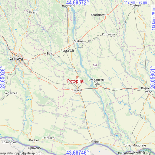 Potopinu on map