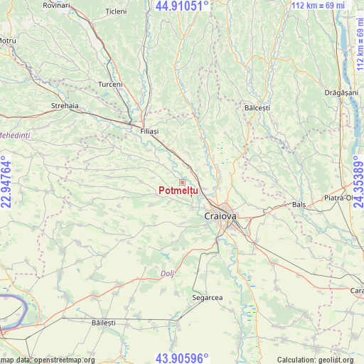 Potmelțu on map