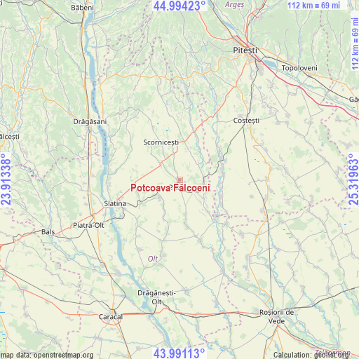 Potcoava Fălcoeni on map