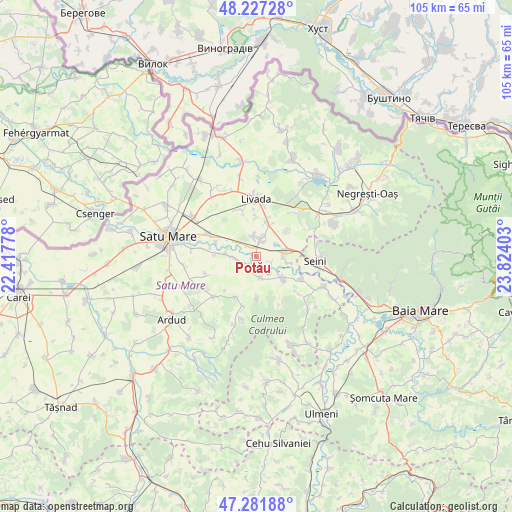 Potău on map