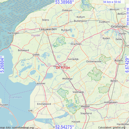 De Knipe on map