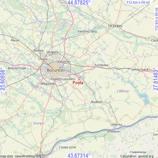 Poșta on map