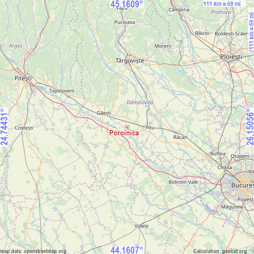 Poroinica on map