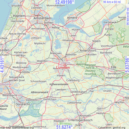 Lunetten on map