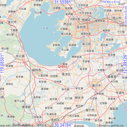 Qidou on map