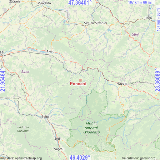 Ponoară on map