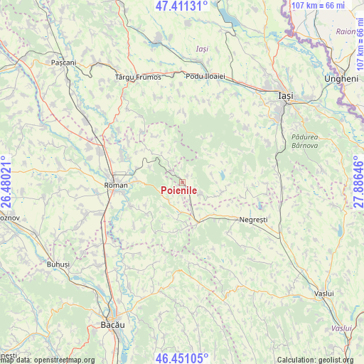 Poienile on map