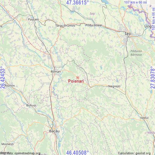 Poienari on map