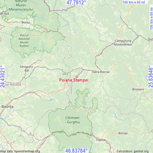 Poiana Stampei on map