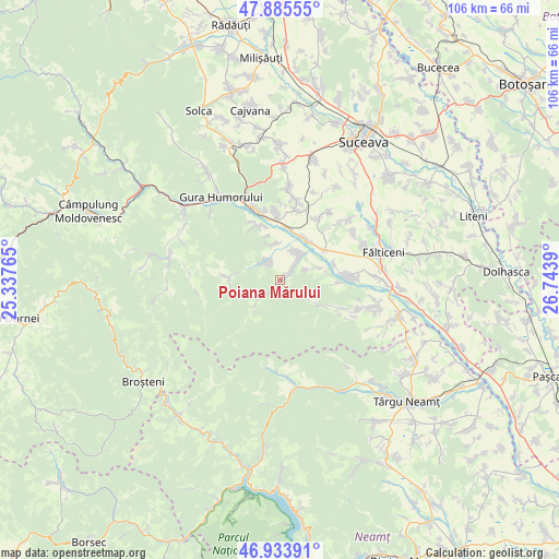 Poiana Mărului on map