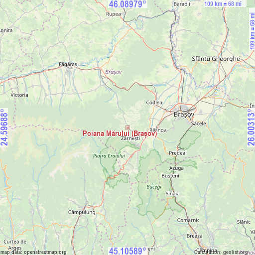 Poiana Mărului (Brașov) on map