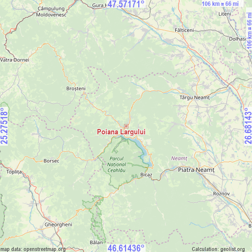 Poiana Largului on map