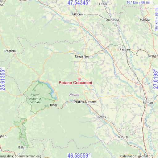 Poiana Crăcăoani on map