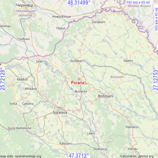 Poiana on map